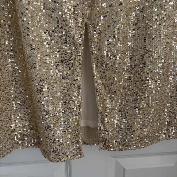 SKYE'S THE LIMIT WOMENS SEQUN SKIRT SIZE PETITE LARGE MIDI ELASTIC WAIST PULLON - Picture 6 of 8